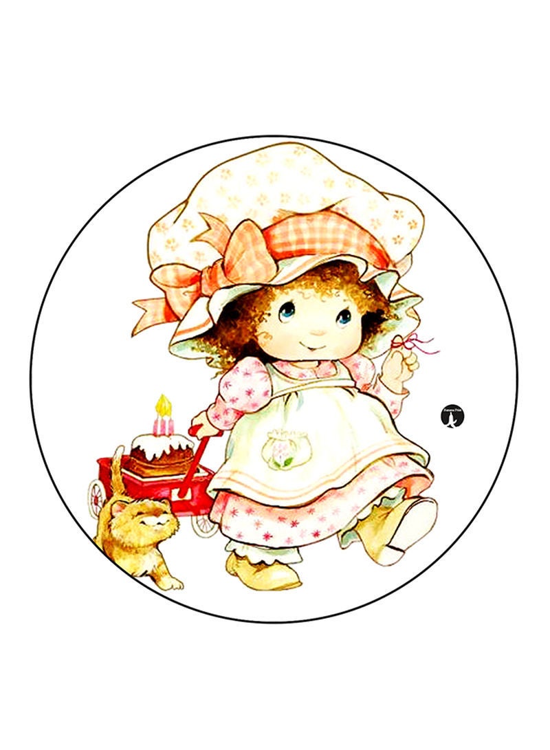 RKN Girl Printed Fridge Magnet Round  Multicolour - Image 1