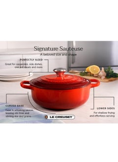 Le Creuset Le Creuset Enameled Cast Iron Signature Sauteuse Oven, 3.5L, Cerise  - Image 3