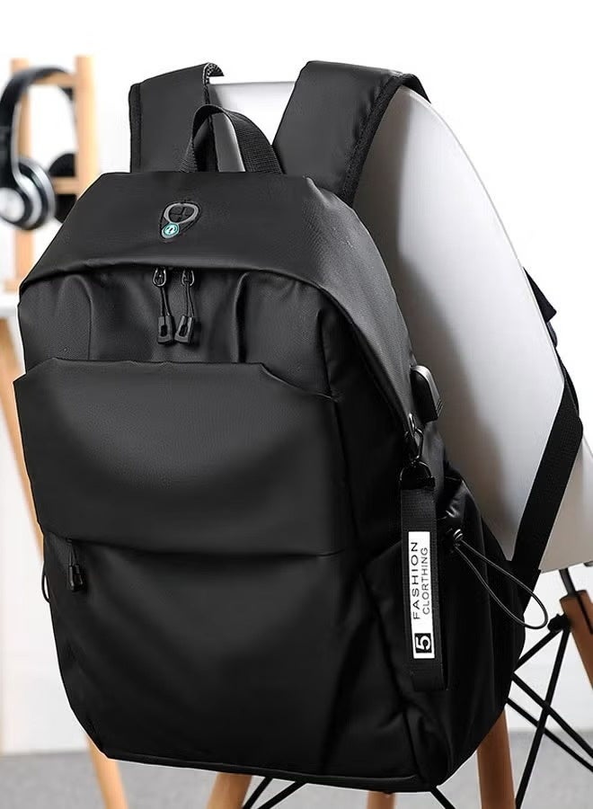 Miya Backpack Two-way Zipper Backpack Laptop Bag 14 Inch Waterproof Multifunctional Backpack Men Daily Business Office School Backpack(Black) - Image 4