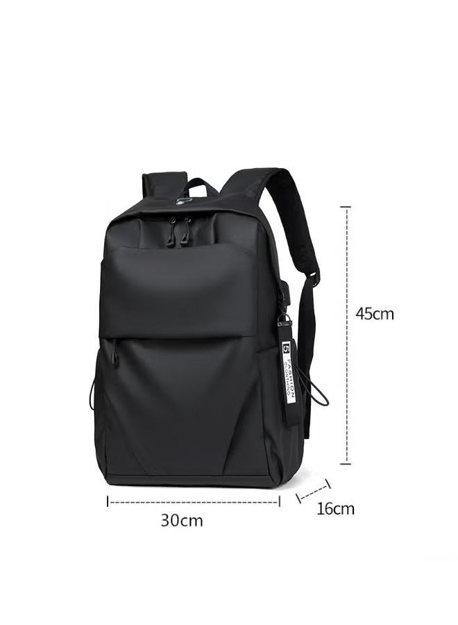 Miya Backpack Two-way Zipper Backpack Laptop Bag 14 Inch Waterproof Multifunctional Backpack Men Daily Business Office School Backpack(Black) - Image 2