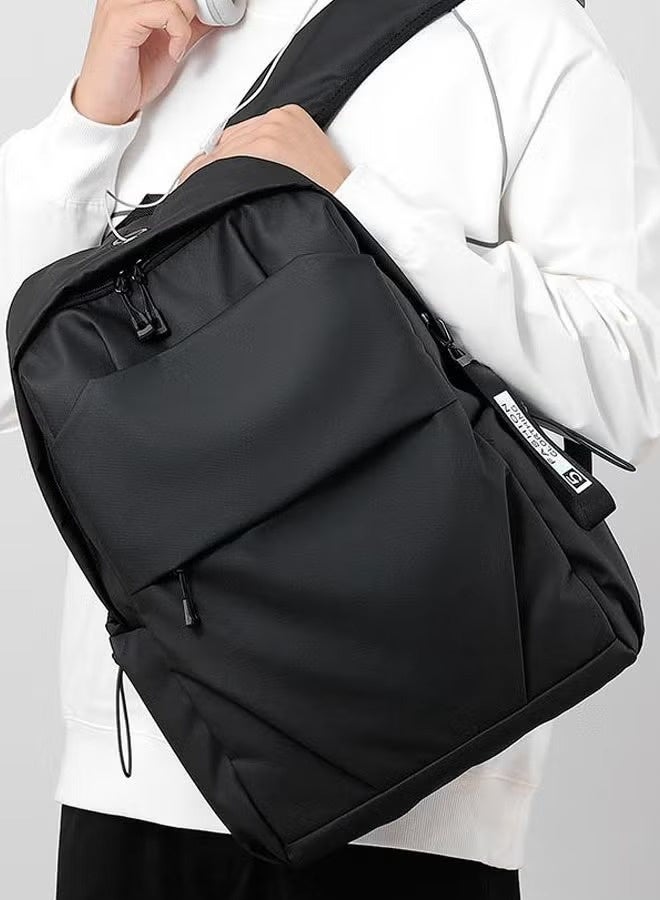 Miya Backpack Two-way Zipper Backpack Laptop Bag 14 Inch Waterproof Multifunctional Backpack Men Daily Business Office School Backpack(Black) - Image 3