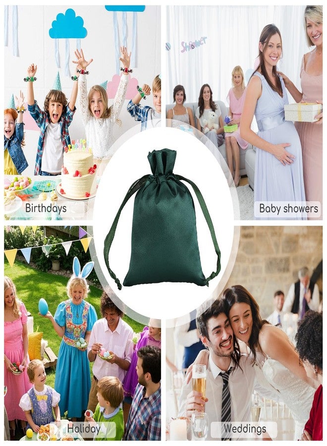 Tapleap 3x4 inches Green Satin Cloth Bags, For Wrapping New Year Gifts, Birthday, Wedding or Baby Shower Party Drawstring Favor Bags, Jewelry Bags, 30 per Pack - Image 4