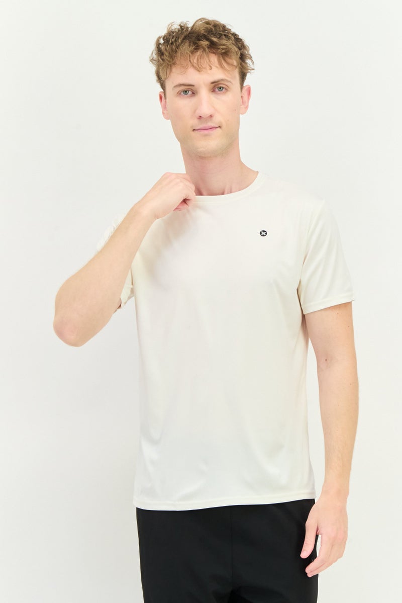 RBX Men Sportswear Fit Short Sleeves Training T-Shirt, Ivory  - Image 1