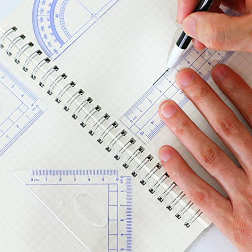 Ysglory 13 Pieces Geometry Set Compass Geometry Tools Math Compass and Protractors Set Metal Drawing Compass Precision Set Graphic Compasses Triangle Rulers Pencils Protractor with Storage Case - Image 3