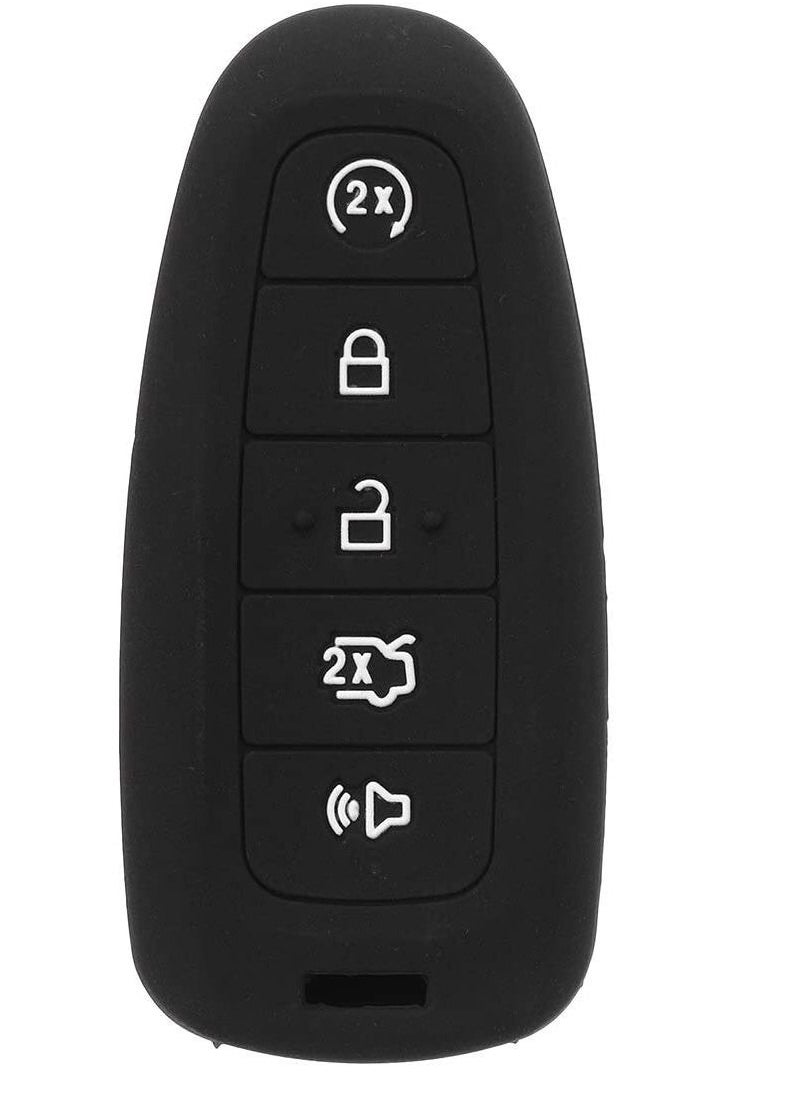 althiqahkey 5 Button Silicone Car Remote Key Fob Protect Auto Keys Case Cover For Ford Edge/Escape/Focus/Taurus/Lincoln (Black)  - Image 1
