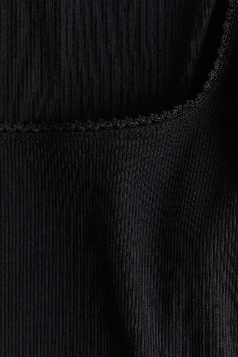 H&M Picot-Trimmed Cotton Top