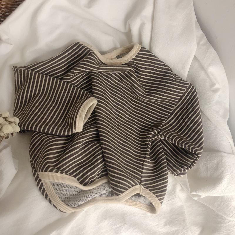 New South Korea Fresh Artistic Loose Striped Top Children'S T-Shirt All-Match Basic Base Shirt Long Sleeve T-Shirt - Image 2