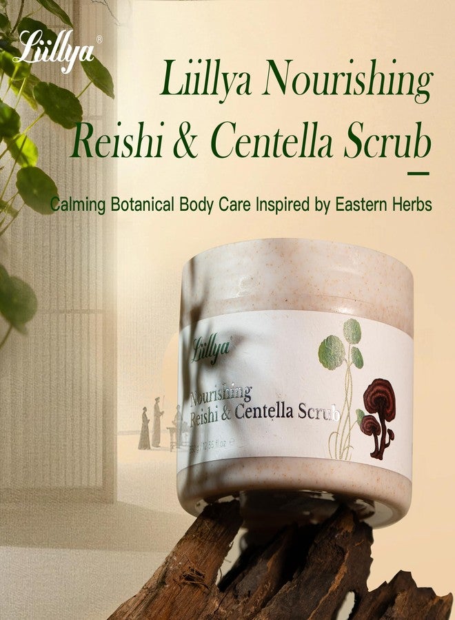 Liillya Nourishing Reishi & Centella Body Scrub – Natural Sea Salt Exfoliator with Olive & Coconut Oils, Revitalising Herbal Formula for Smooth, Radiant Skin – Vegan & Eco-Friendly, 350g - Image 2