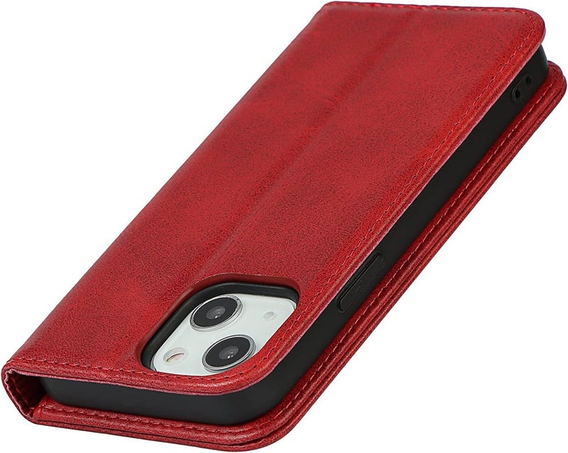 iCoverCase Universal design for iPhone 15 Wallet Case with Card Holder, PU Leather Magnetic Kickstand Feature Shockproof Protective Flip Cover Case - Red Trendy economical quality - Image 4