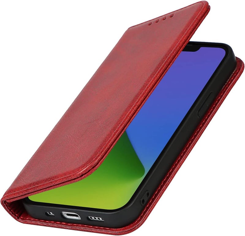 iCoverCase Universal design for iPhone 15 Wallet Case with Card Holder, PU Leather Magnetic Kickstand Feature Shockproof Protective Flip Cover Case - Red Trendy economical quality - Image 5