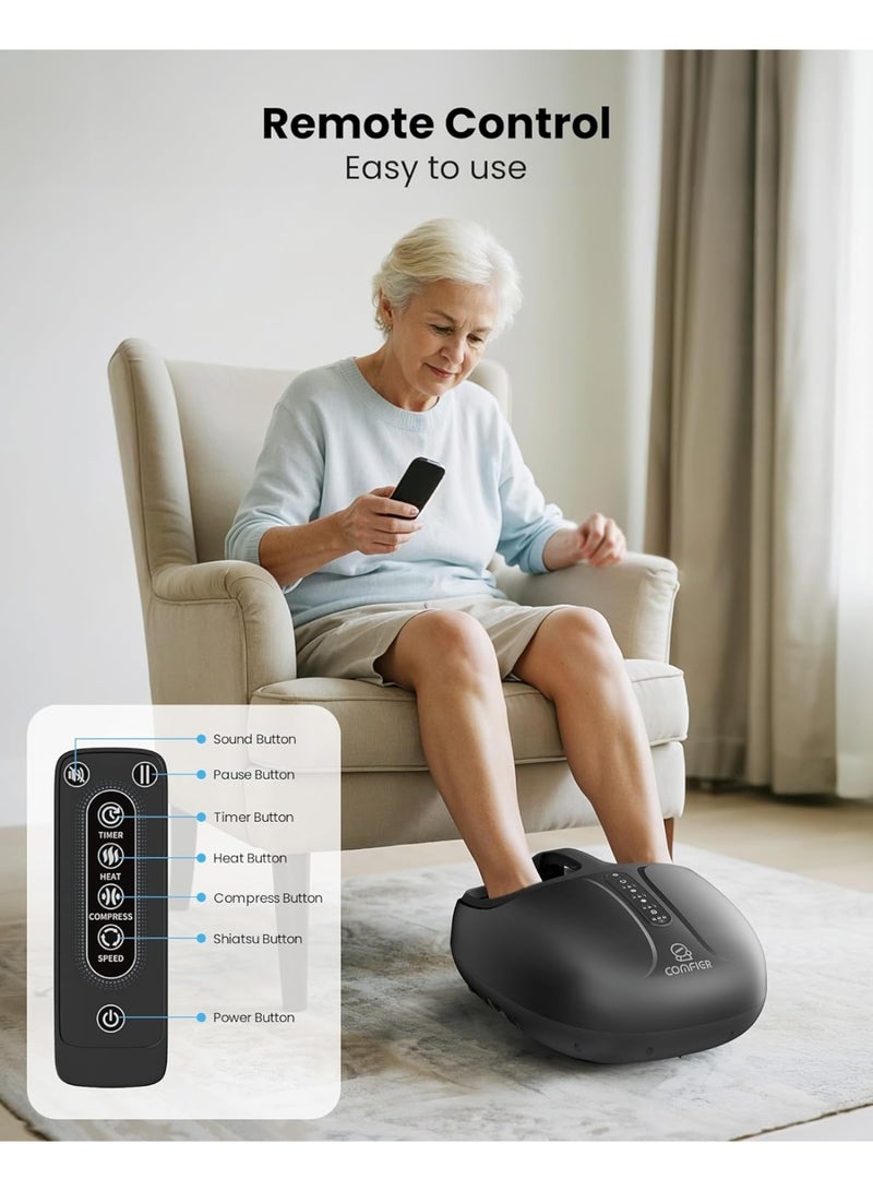 COMFIER Shiatsu Heated Foot Massager with Deep Kneading, Rolling & Compression – Adjustable Intensity, Timer Control, Remote Operation (Size Up to 38cm) - Electric Feet Massager for Plantar Fasciitis Neuropathy Warmer - Image 2