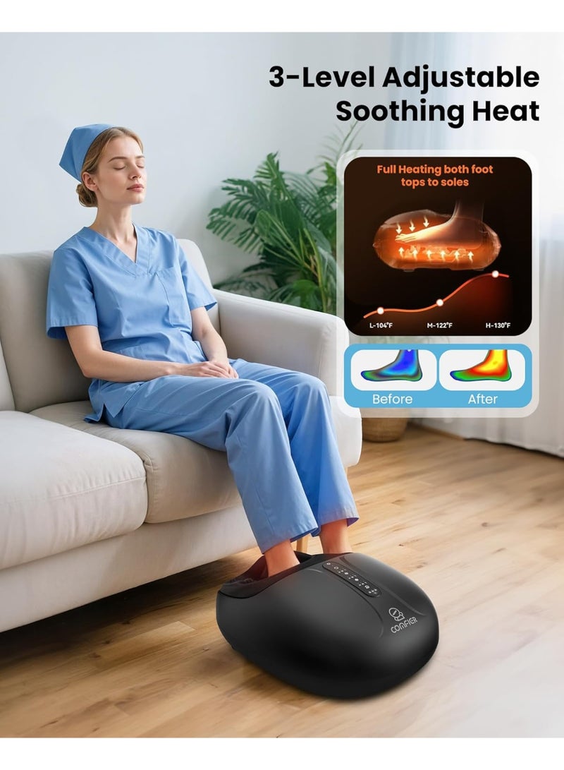 COMFIER Shiatsu Heated Foot Massager with Deep Kneading, Rolling & Compression – Adjustable Intensity, Timer Control, Remote Operation (Size Up to 38cm) - Electric Feet Massager for Plantar Fasciitis Neuropathy Warmer - Image 3