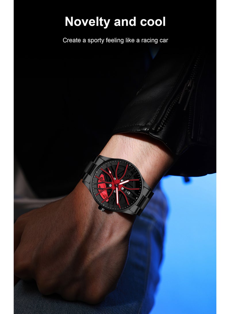 GOHUOS Men's Casual New Wheels Rolling Creative Fashion Waterproof Stainless Steel Band Quartz Watches Car Watches Gifts for Men  - 42mm - Image 5