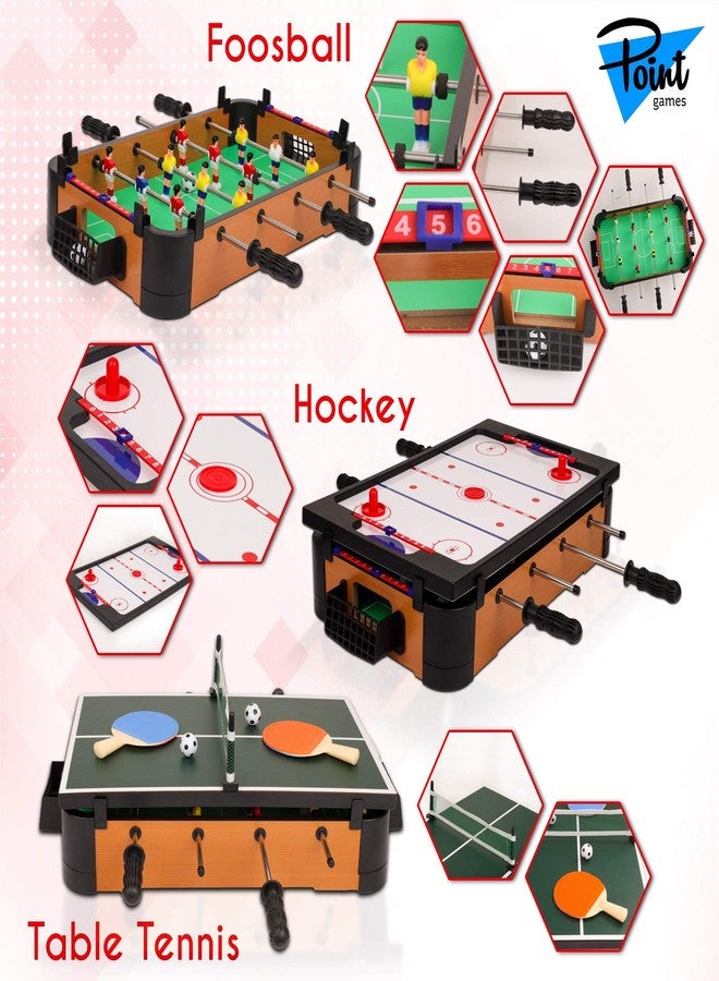 Point Games 3 in 1 Small Multi Game Set, Foosball, Air Hockey, Table Tennis - Portable Mini Arcade Table for Easy Carry - Perfect Arcade Gift for Children - Recommended Age 3+ - Image 4