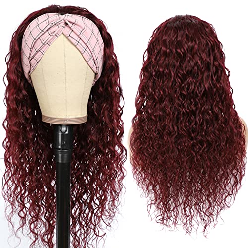 Aiterina Headband Wig deep wave human hair wigs for Black Women Brazilian Remy Hair Glueless Non Lace Front Wig 150 Density 12 inch 99J - Image 3