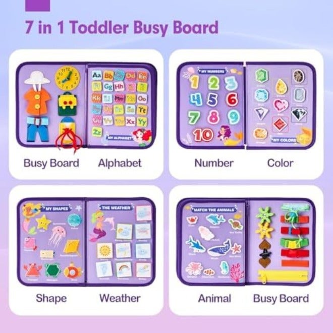AM ANNA Montessori Busy Book for Toddlers,Quiet Activity Book with Life Skills,Cognition,Sorting,Matching,Kids DIY Felt Quiet Book,Pretend Play Dress UP Game Early Learning Educational Travel Toys - Image 4