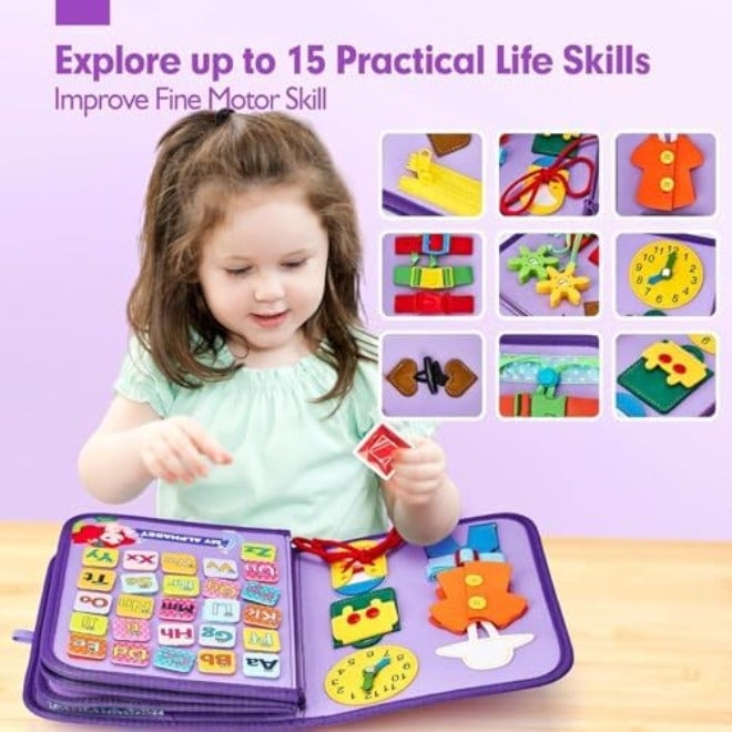 AM ANNA Montessori Busy Book for Toddlers,Quiet Activity Book with Life Skills,Cognition,Sorting,Matching,Kids DIY Felt Quiet Book,Pretend Play Dress UP Game Early Learning Educational Travel Toys - Image 5
