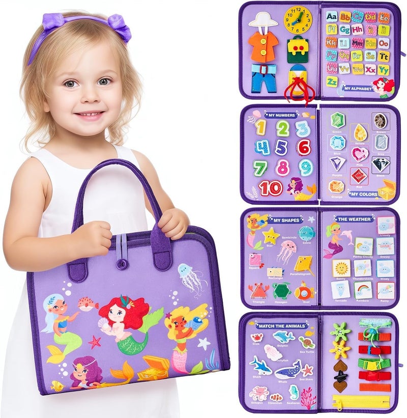 AM ANNA Montessori Busy Book for Toddlers,Quiet Activity Book with Life Skills,Cognition,Sorting,Matching,Kids DIY Felt Quiet Book,Pretend Play Dress UP Game Early Learning Educational Travel Toys - Image 2