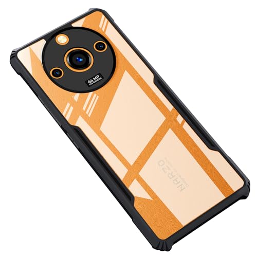 CEDO Backcover for Realme Narzo 60 (5G) | Camera Protection Shockproof Bumper-Edge | Acrylic Crystal Clear 360 Degree Protection TPU+PC | Transparent Eagle Back Case Cover (Black) - Image 1