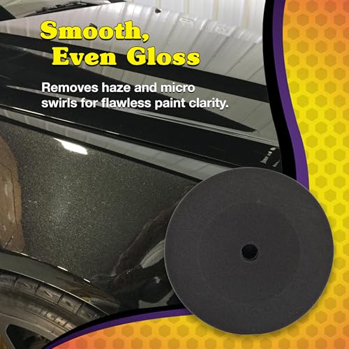Wizards Foam Finish Buff Pad - Velcro Backed, Light Polish Foam Pad for Car Detailing - ‎No Splatter with Soft Clears Results for Auto Detailing Supplies - ‎8½" x 1¼" - Image 3