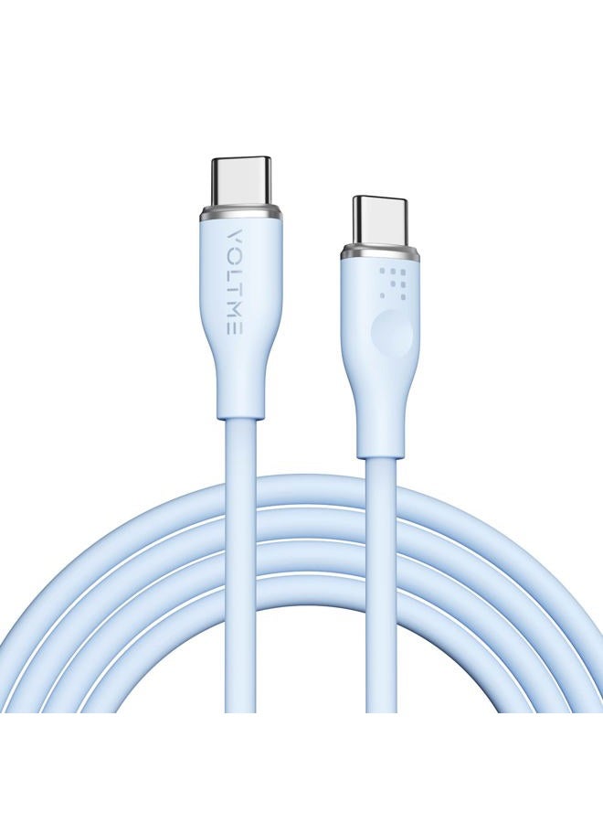 VOLTME USB C Cable, 60W USB C to USB C Cable 6ft, USB 2.0 Type C Charging Cable Fast Charge Cord for MacBook Pro 2020, iPad Pro 2020, iPad Air 4/5, MacBook Air 2020, Galaxy S21, Switch (Blue) - Image 1