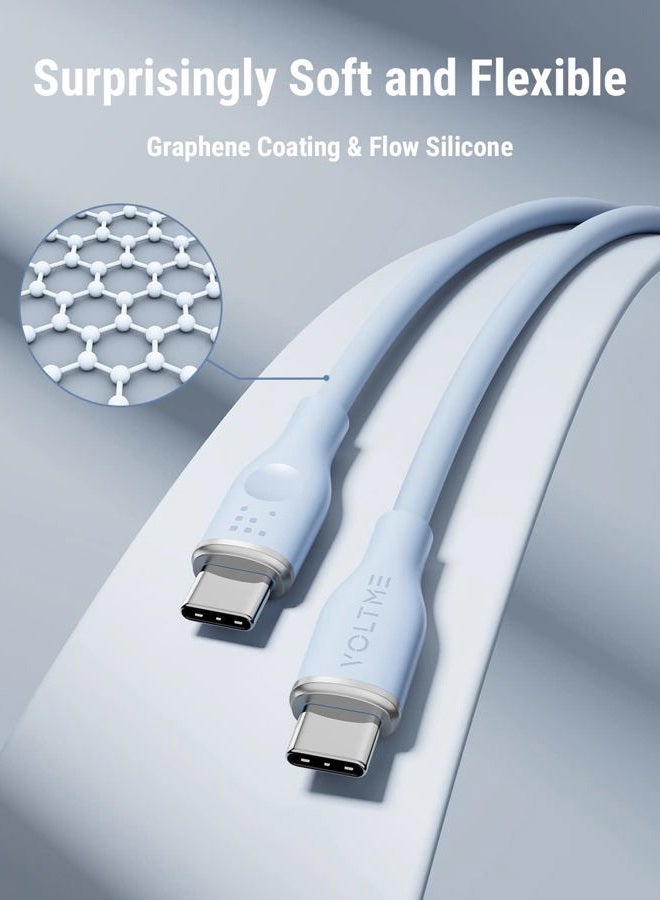 VOLTME USB C Cable, 60W USB C to USB C Cable 6ft, USB 2.0 Type C Charging Cable Fast Charge Cord for MacBook Pro 2020, iPad Pro 2020, iPad Air 4/5, MacBook Air 2020, Galaxy S21, Switch (Blue) - Image 4