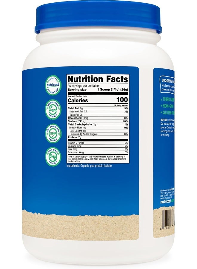 Nutricost Organic Pea Protein Isolate Powder (2Lbs) - Unflavored, Certified Usda Organic, Protein From Plants, Vegan Friendly, Gluten Free, Non-Gmo - Image 5