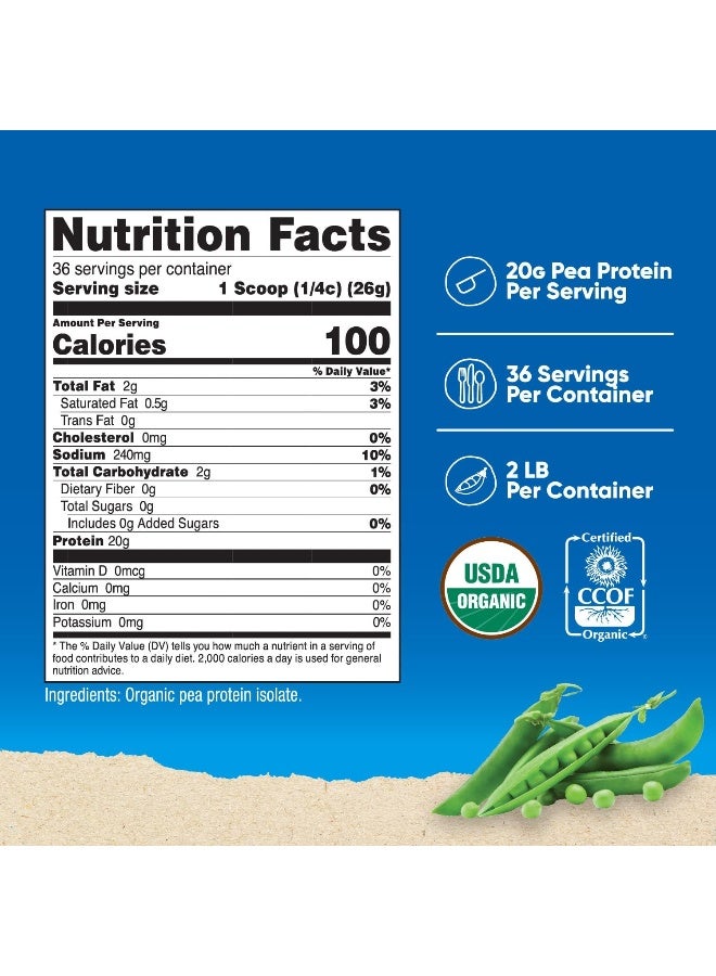 Nutricost Organic Pea Protein Isolate Powder (2Lbs) - Unflavored, Certified Usda Organic, Protein From Plants, Vegan Friendly, Gluten Free, Non-Gmo - Image 2