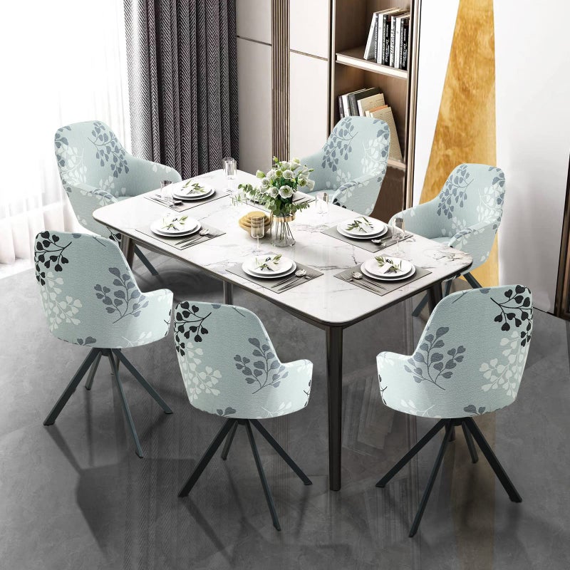 Iauddy Swivel Armchair Accent Dining Chair Cover for Office, Stretch Mid-Back Office Desk Chair Sliopcover Leisure Arm Chair Protector with arms for Living Room - Image 5