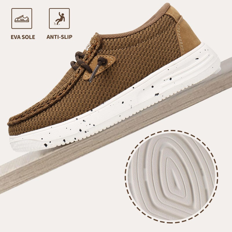 Apakowa Kids Boys Girls Loafers Slip-On Casual Walking Shoes Comfortable & Lightweight (Toddler/Little Kid/Big Kid) Brown - Image 5