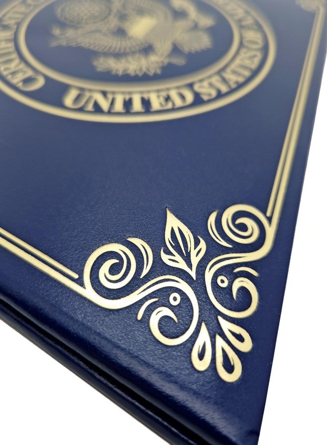 إيه أس في بي شوب حافظة شهادة الجنسية الأمريكية - غطاء مبطن بختم ذهبي - هدية تجنيس للمواطنين الجدد - احمِ شهادة جنسيتك - Image 5