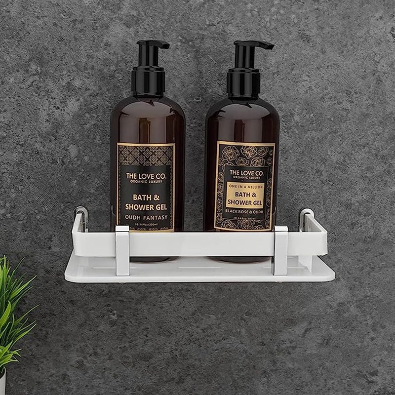 FORTUNE Acrylic Wall Mount Shelf Bathroom MultiFunctional Storage Shelf Kitchen Shelves Toilet Basket Accessories Homes Hotels DecorWhite 8x5 Pack of 1 - Image 2