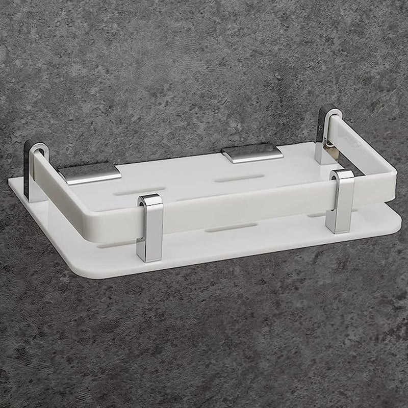 FORTUNE Acrylic Wall Mount Shelf Bathroom MultiFunctional Storage Shelf Kitchen Shelves Toilet Basket Accessories Homes Hotels DecorWhite 8x5 Pack of 1 - Image 3