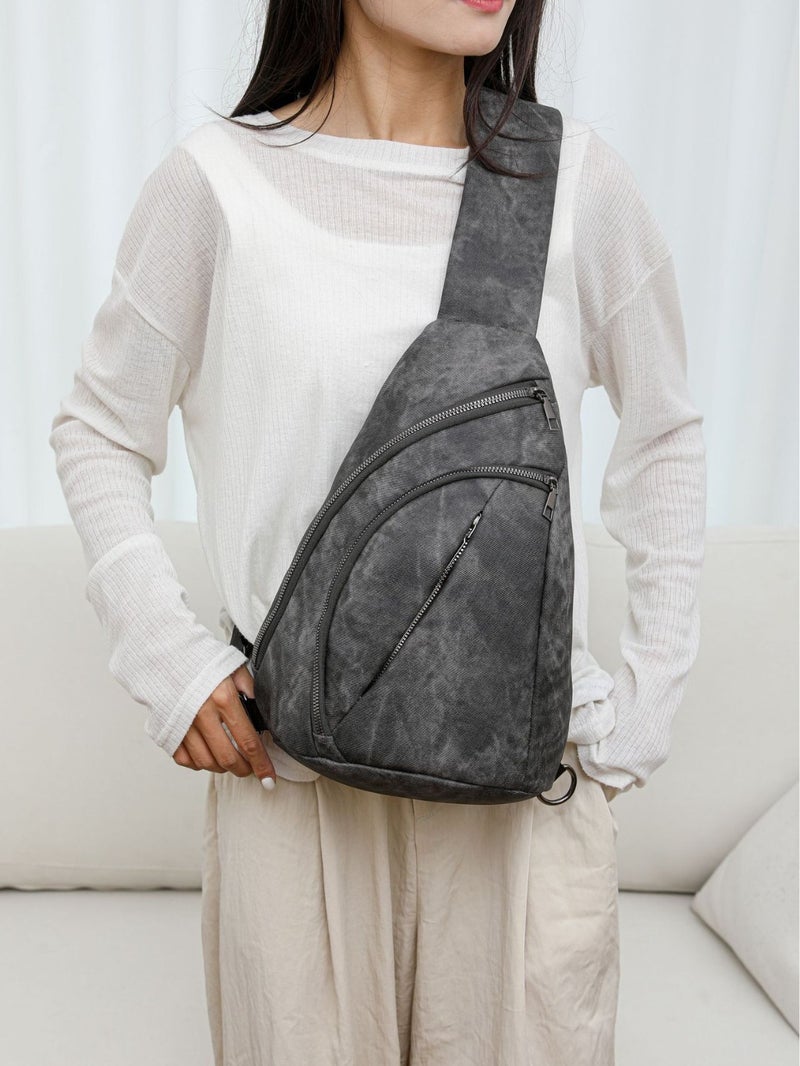 Women'S Bag Fashion Soft Leather Chest Bag Denim Soft Pu Shoulder Messenger Bag Girl Backpack - Image 3