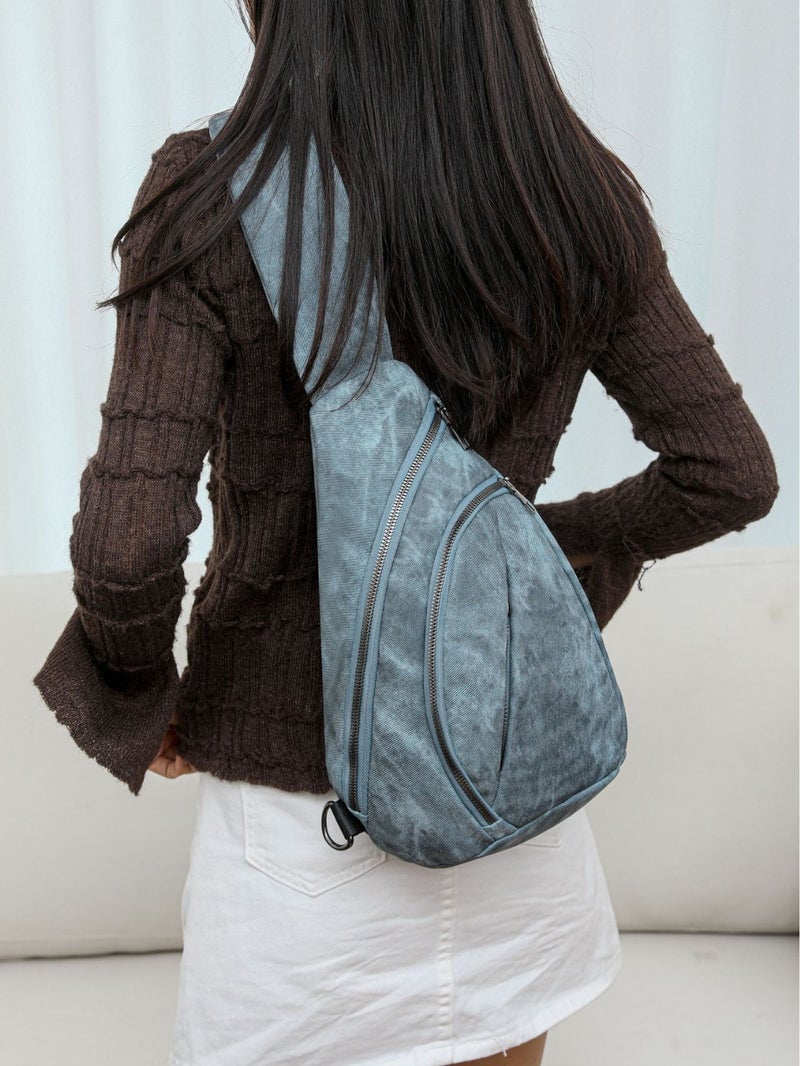 Women'S Bag Fashion Soft Leather Chest Bag Denim Soft Pu Shoulder Messenger Bag Girl Backpack - Image 4