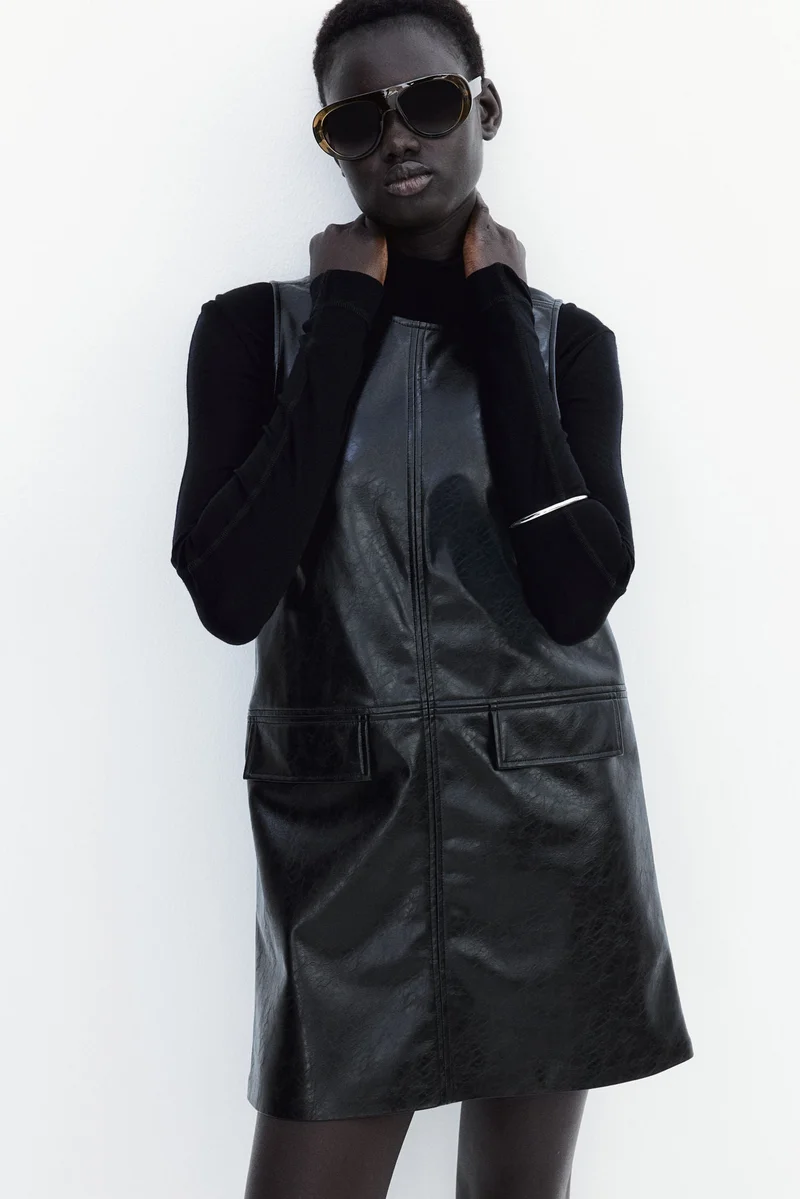 اتش اند ام فستان ميني بتصميم مطلي