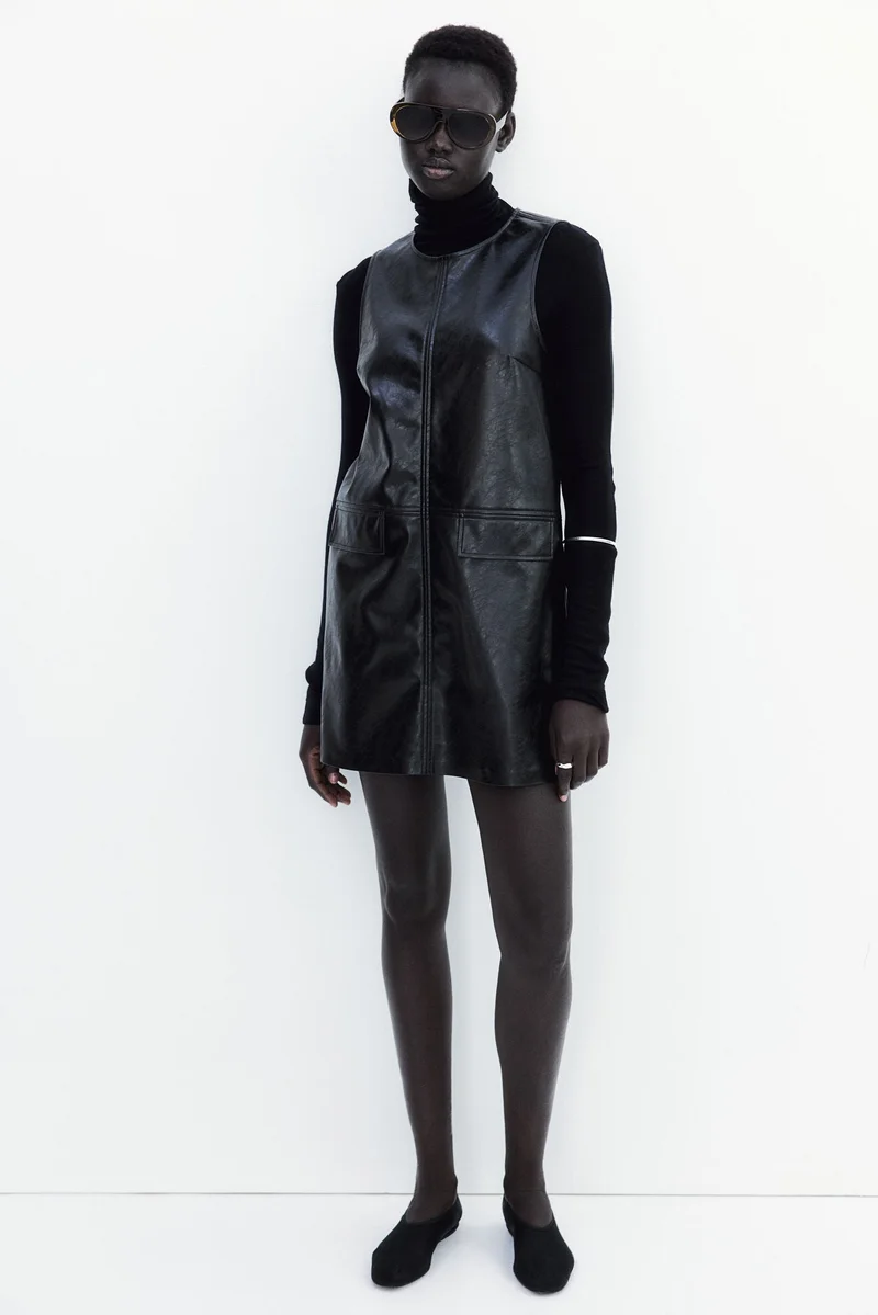 اتش اند ام فستان ميني بتصميم مطلي