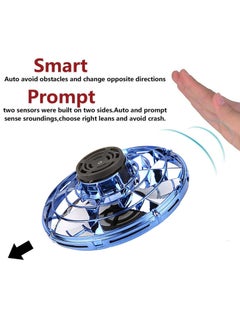Scrolls Flying Spinner, Flying Fidget Spinner with LED Lights, Kids Flying Spinner with USB Rechargeable for Fun Indoor Outdoor (Blue)  - Image 2