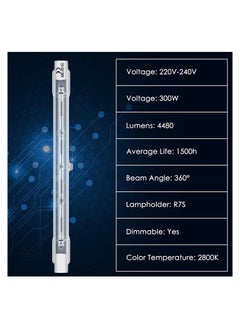 Y&D R7s Linear Halogen Floodlight, Dimmable Light Bulb 118mm 300W 2800K, J Type Double Ended Base Bulbs Warm White for Landscape and Work Light, 6Pcs (Energy Class G)  - Image 5