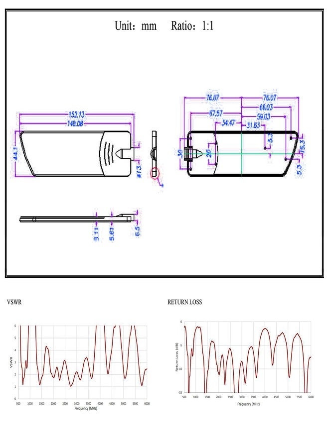 هوائي OneLinkMore 5G قابل للطي بتردد 600-6000 ميجاهرتز، كسب 12 ديسيبل، متعدد الاتجاهات، يدعم شبكات WiFi و3G و4G وGSM، مزود بموصل SMA ذكر، ومضخم عالي الكسب بتردد كامل، مصمم خصيصًا لوحدة راوتر TP-Link. - Image 2