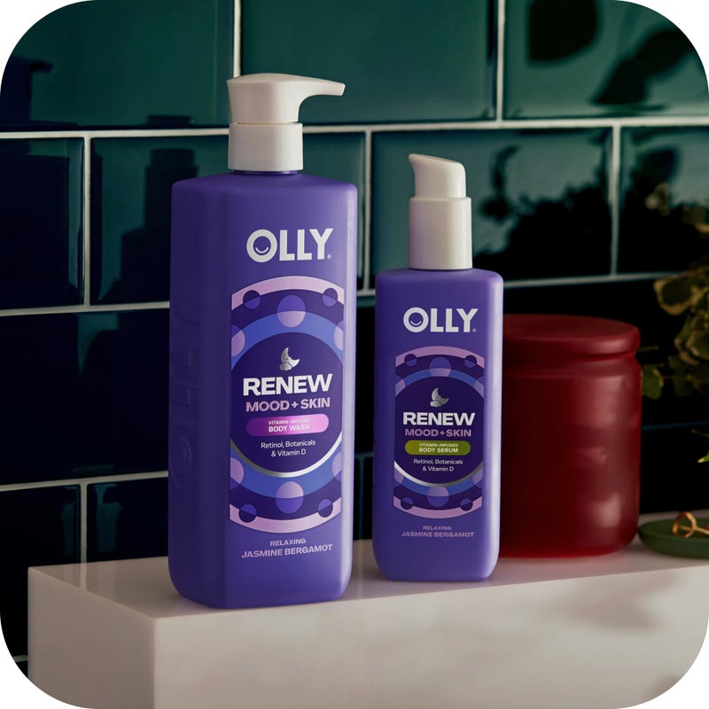 OLLY Renew Body Wash with Vitamin D, Retinol & Botanicals â€“ Nourishing Cleanser for Skin Barrier Repair, Deep Hydration, Jasmine Bergamot Scent, 17oz - Image 4