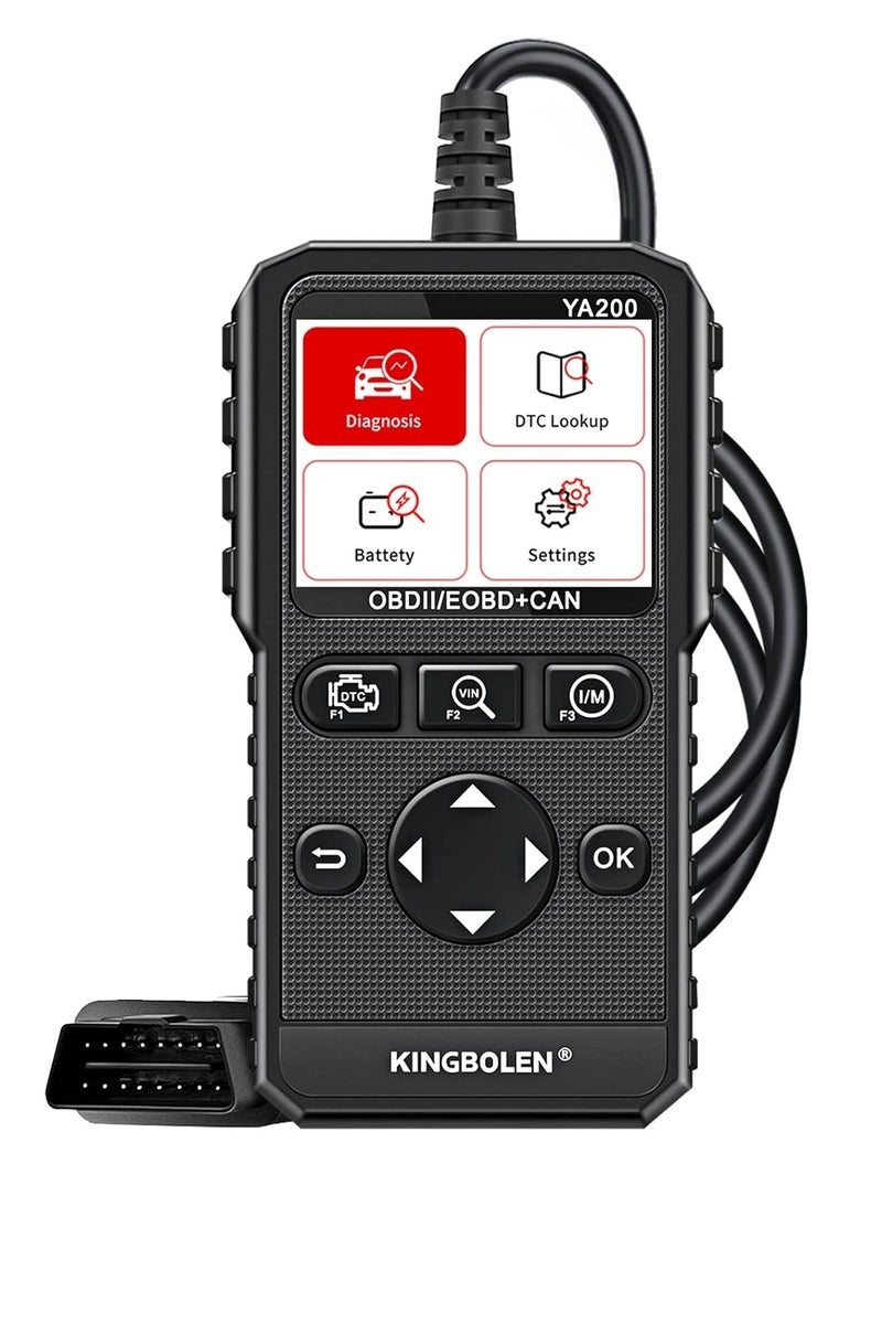 كينج بولين ماسح YA200 OBD2، قارئ رموز OBD2 لسيارات، ماسح السيارات OBDII بوظائف كاملة مع اختبار الجهد، أداة تشخيص OBD2 لجميع سيارات بروتوكول OBDII CAN منذ عام 1996 - Image 1