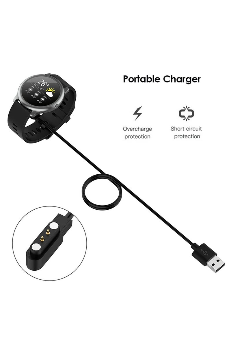 1M USB Charger for Xiaomi Haylou Solar LS05 Fast Charging Cable Cradle Dock Power Adapter Smart Watch Accessories - Image 5