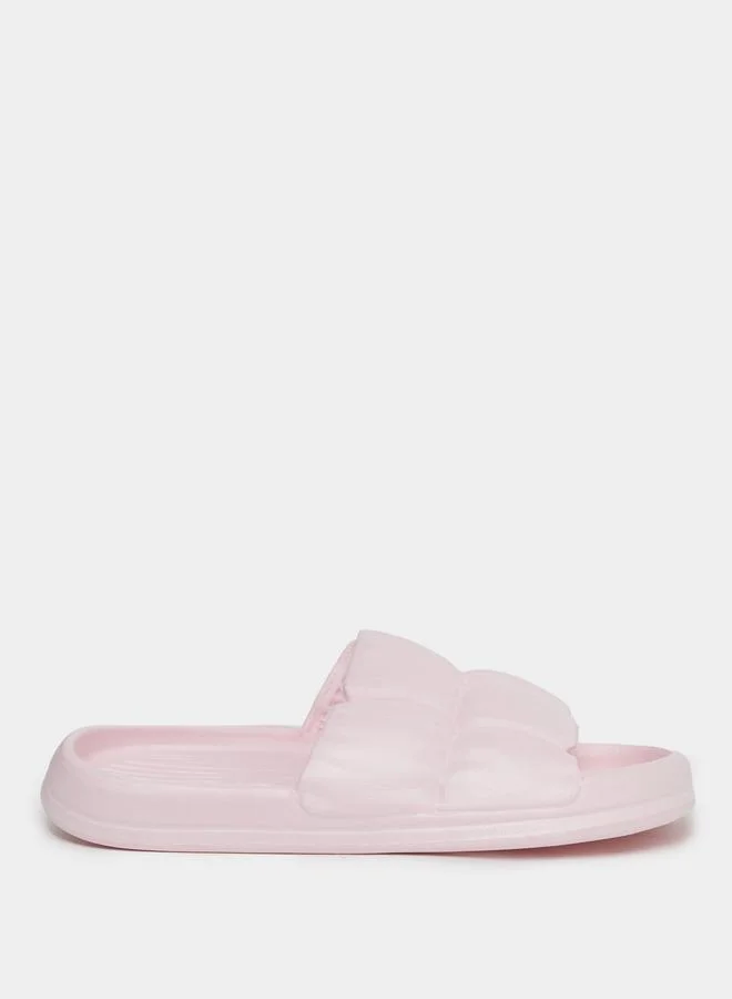 Styli Styli Pink Padded Flip Flop Slides