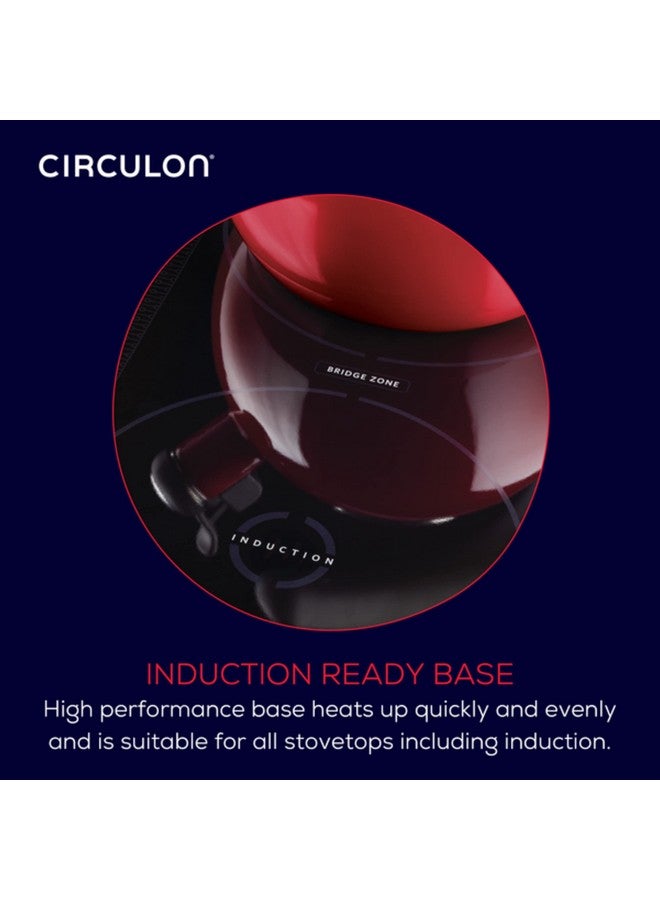 Circulon Enamel On Steel Whistling Tea Kettle | Hot Water Kettle with Heat-Resistant Phenolic Grip, 1.9 Liters | Gas stovetop and Induction Compatible, Red - Image 3