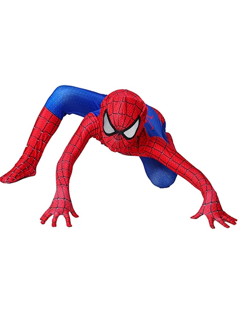 Spider-Man Costume Cosplay Set 3D Style Superhero Cosplay Full Body Bodysuit Spandex Jumpsuit Kids Spider-Man Dress Up (Children's Size: 110-120cm) - Image 4