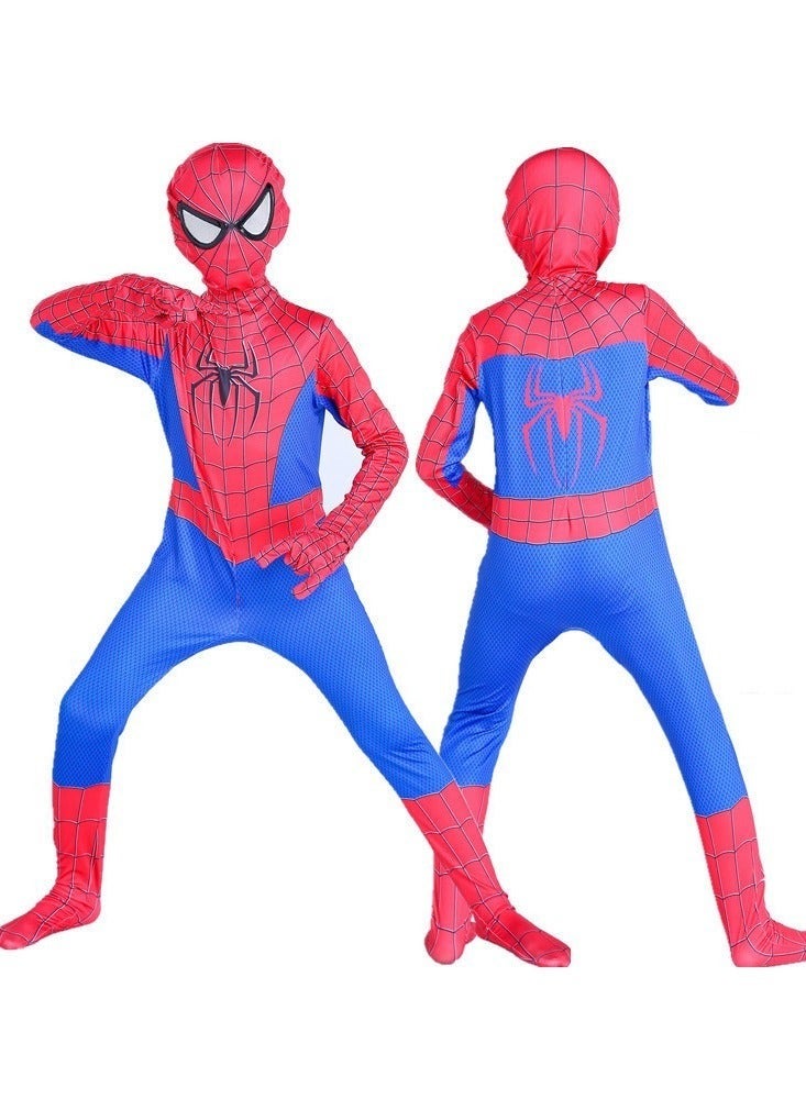 Spider-Man Costume Cosplay Set 3D Style Superhero Cosplay Full Body Bodysuit Spandex Jumpsuit Kids Spider-Man Dress Up (Children's Size: 110-120cm) - Image 5