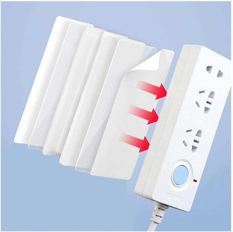 Power Strip Fixator, 4 Pack Power Strip Holder Punch Free No Trace Plug Storage Wall Fixer Stand Shelf Cable Management Socket Hanging Organizer for Kitchen Living Room - Image 3