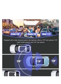BlueFire 3-Cameras 1080P WiFi Dash Cam | Front + Inside + Rear | Night Vision, Parking Monitor, Collision Lock – Ultimate Driving Recorder with 2" Screen for All Vehicles  - Image 3