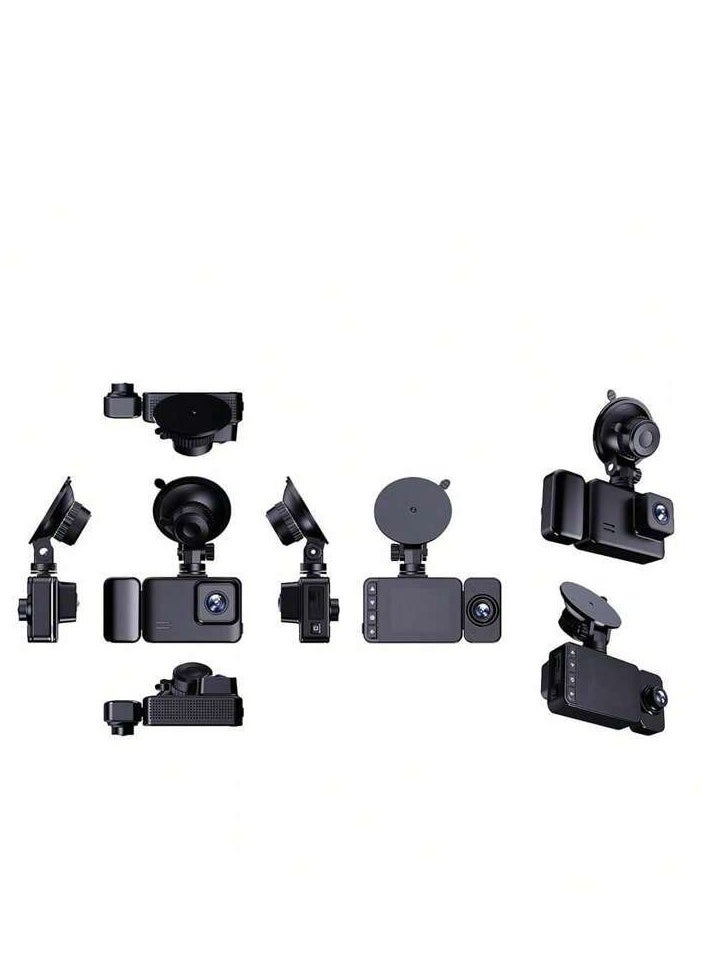 BlueFire 3-Cameras 1080P WiFi Dash Cam | Front + Inside + Rear | Night Vision, Parking Monitor, Collision Lock – Ultimate Driving Recorder with 2" Screen for All Vehicles  - Image 5